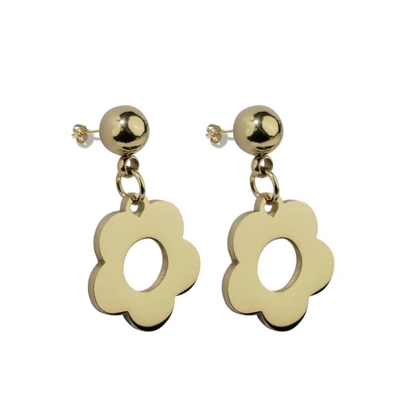 Fashion stainless steel Earrings 18K gold plated floret Pendant steel earrings accessories women's jewelry
Fashion stainless steel Earrings 18K gold plated floret Pendant steel earrings accessories women's jewelry