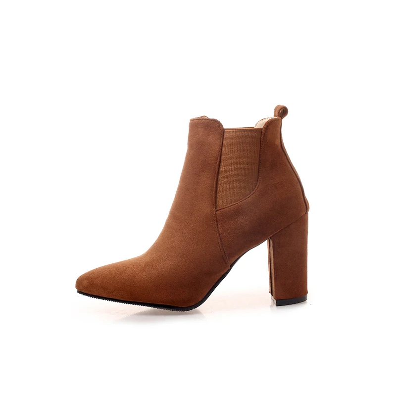 Big Size Fall New Brown Pointy Toe Suede Leather High Heel Thick Boots for Women, Black yellow wine red
Big Size Fall New Brown Pointy Toe Suede Leather High Heel Thick Boots for Women, Black yellow wine red