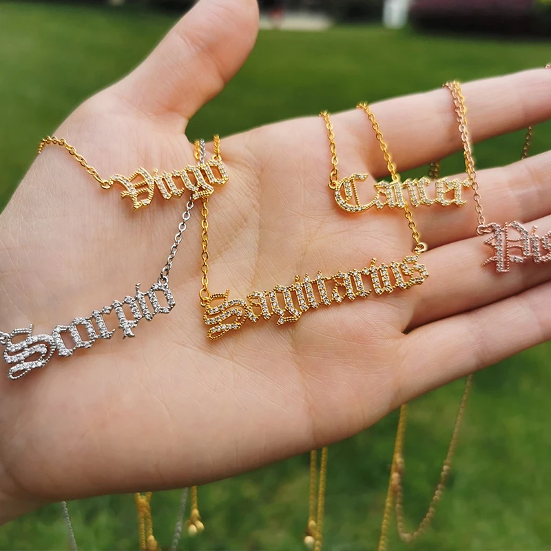 Creativity European Zircon Necklace Jewelry Girls 12 Constellation Zodiac Crystal English Letter Alphabet Necklace For Women BFF, Golden
Creativity European Zircon Necklace Jewelry Girls 12 Constellation Zodiac Crystal English Letter Alphabet Necklace For Women BFF, Golden
