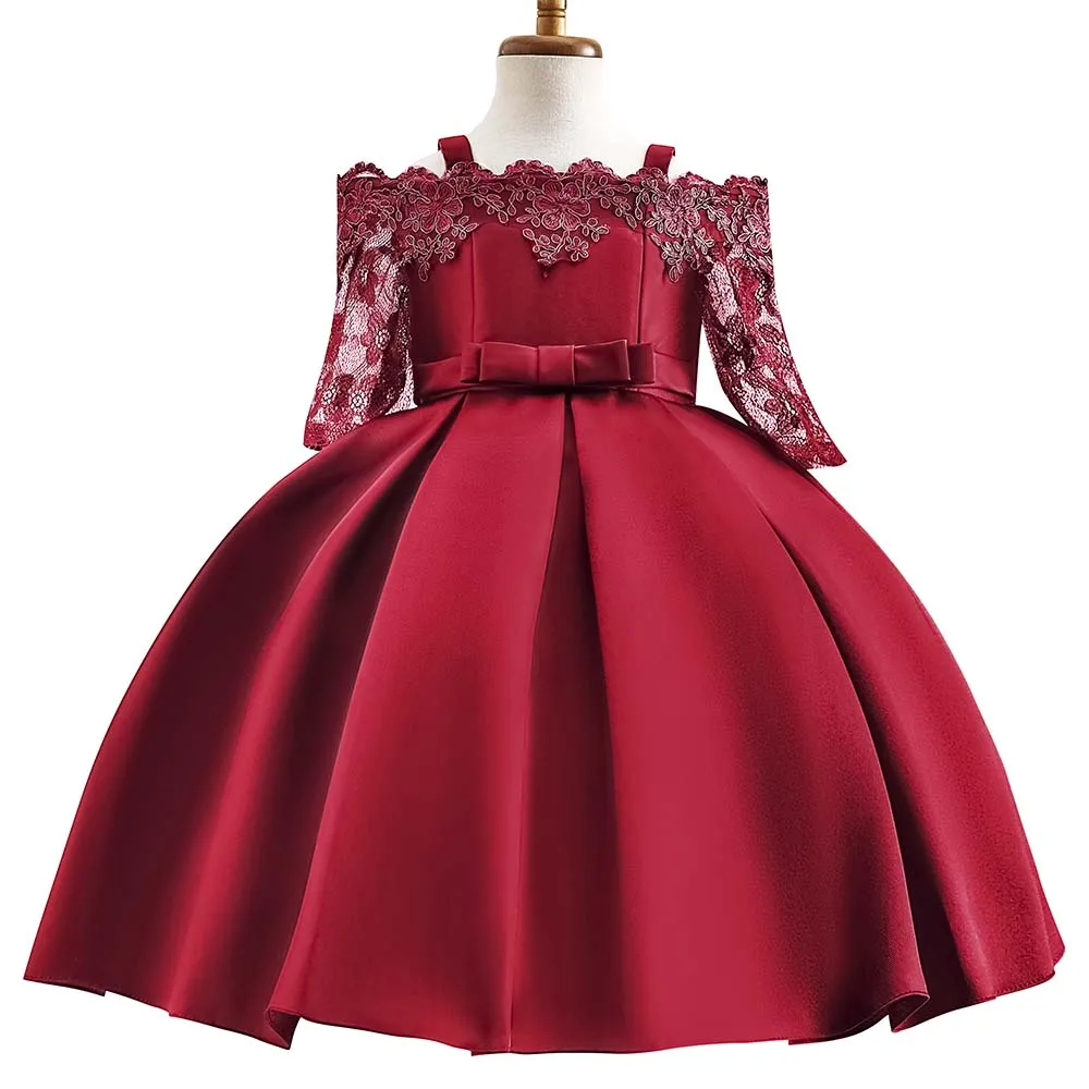 Hot Sale Kid Clothing Girl Princess Dress Kids Off Shoulder Lace Half Sleeve Ball Gown Flower Girls Dress Patterns, Picture shows
Hot Sale Kid Clothing Girl Princess Dress Kids Off Shoulder Lace Half Sleeve Ball Gown Flower Girls Dress Patterns, Picture shows