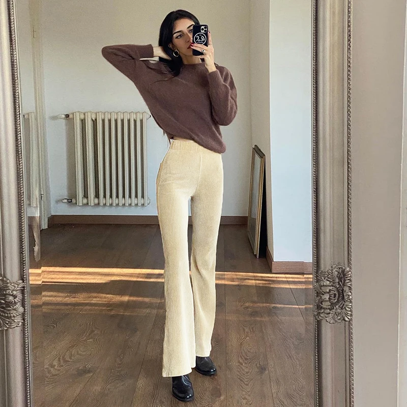 New Fashion Casual Autumn Winter High Stretch Waist Pants Wide-leg Corduroy Elastic Waist Pants Streetwear For Women
New Fashion Casual Autumn Winter High Stretch Waist Pants Wide-leg Corduroy Elastic Waist Pants Streetwear For Women