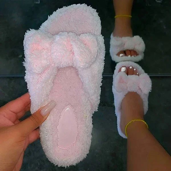 Cute Fluffy Bowtie Soft Fluffy Fur Open Round Toe Female Outside Slides Thick Sole Summer Women Slippers Women's Shoes, White,khaki,grey,pink
Cute Fluffy Bowtie Soft Fluffy Fur Open Round Toe Female Outside Slides Thick Sole Summer Women Slippers Women's Shoes, White,khaki,grey,pink