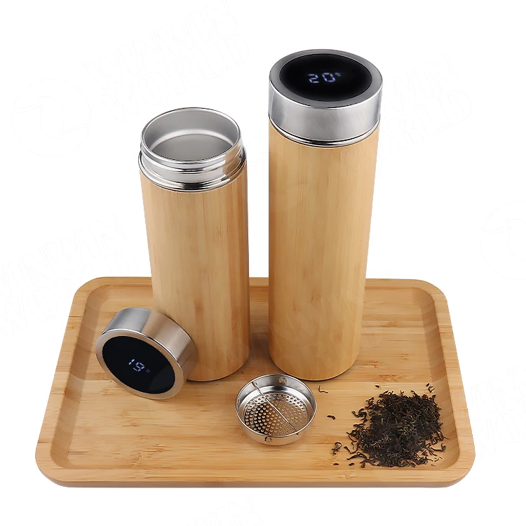 New Bamboo products 2020 insulated water bottle temperature display thermos.Bamboo travel mug with tea stainer and smart LED Lid, Nature bamboo color
New Bamboo products 2020 insulated water bottle temperature display thermos.Bamboo travel mug with tea stainer and smart LED Lid, Nature bamboo color