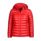 Front-Zip Female Lightweight Sequin Hooded jacket Insulated Poly Padded Puffer Coat