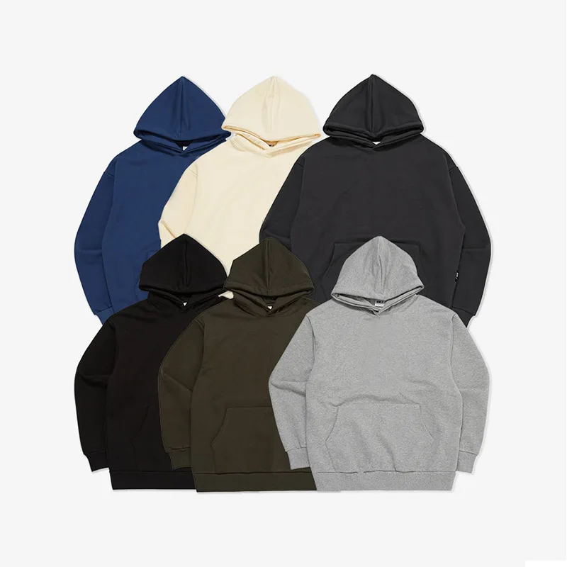 

Custom Logo Sudaderas Blank Oversized hoodie no string Thick terry Cotton plain Sweatshirt heavyweight Pullover Men Hoodies