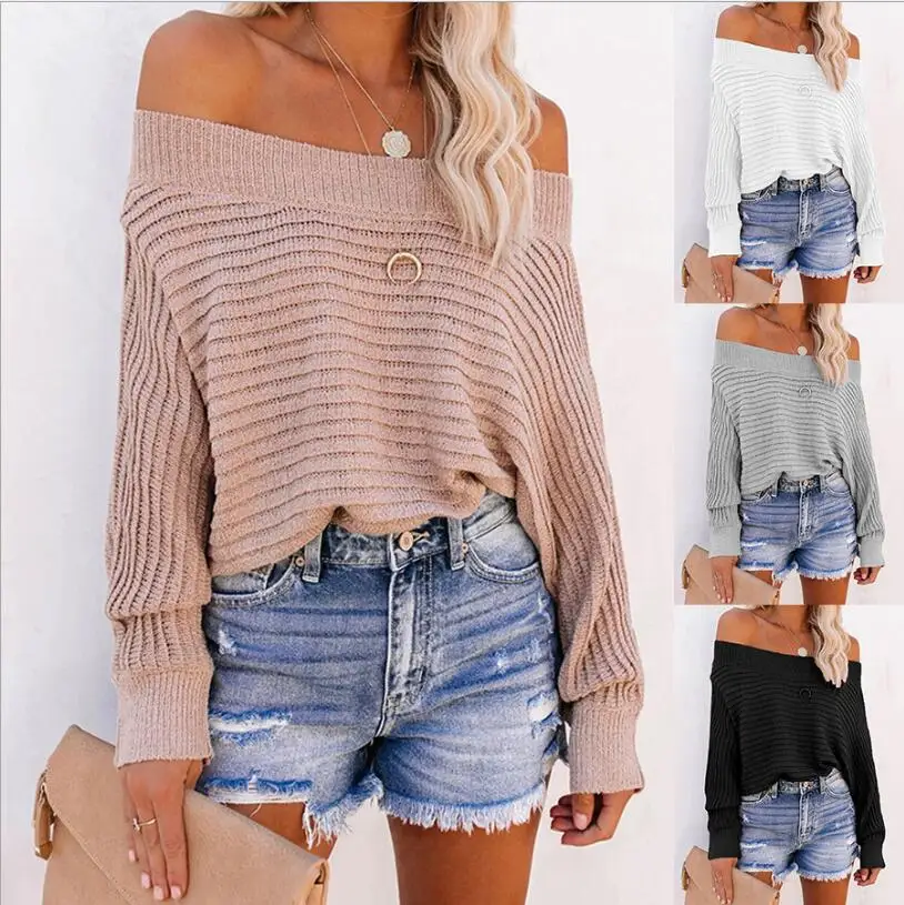 Fine wool new fall women's sweater Pit stripe bat sleeve off-the-shoulder sweater pullover neck Viscose Computer Oem Spring Anti
Fine wool new fall women's sweater Pit stripe bat sleeve off-the-shoulder sweater pullover neck Viscose Computer Oem Spring Anti