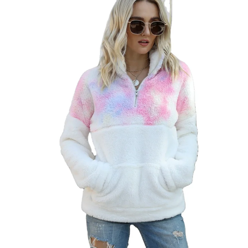 Rummandy New Fashion Women Fleece Hooded Tie Dye Fleece Long Sleeve zip Sweatshirts, Customized color
Rummandy New Fashion Women Fleece Hooded Tie Dye Fleece Long Sleeve zip Sweatshirts, Customized color