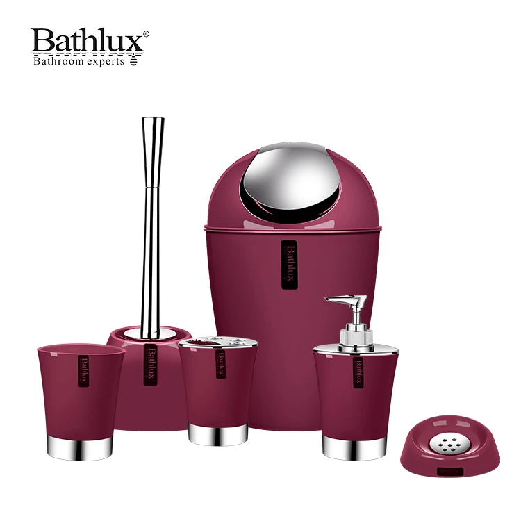Bathlux Plating Bathroom Accessories 6 Pieces Set Red Refillable Household Plastic Hotel Bath Set, Existing colors
Bathlux Plating Bathroom Accessories 6 Pieces Set Red Refillable Household Plastic Hotel Bath Set, Existing colors