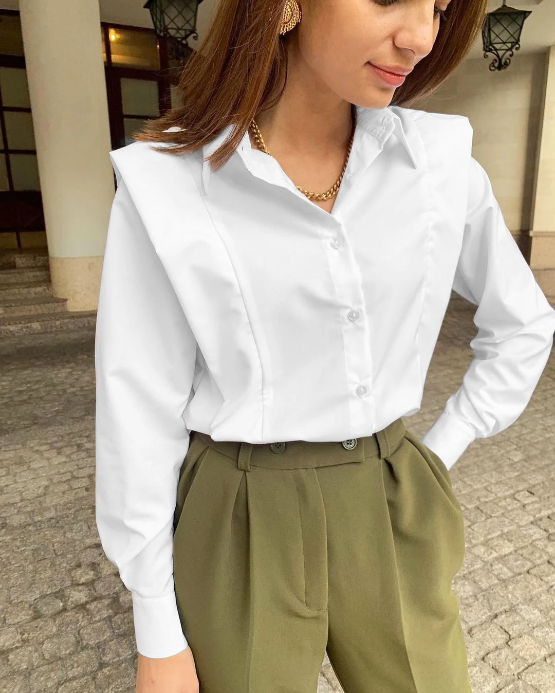 QINSI Women Button Shirts 2021 Spring Fashion Ladies Oversize Thick Shirt Streetwear Female Outfits Cute Girls Chic Shirts
QINSI Women Button Shirts 2021 Spring Fashion Ladies Oversize Thick Shirt Streetwear Female Outfits Cute Girls Chic Shirts