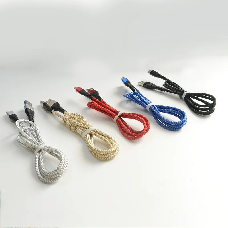 2019 New Style Braided USB Cable 2A Data Cable Phone USB Charging Cable for iPhone, Type C and Samsung - ANKUX.COM