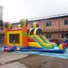 5in1 rainbow commercial grade kids inflatable bounce house with slide from China Guangzhou inflatable factory