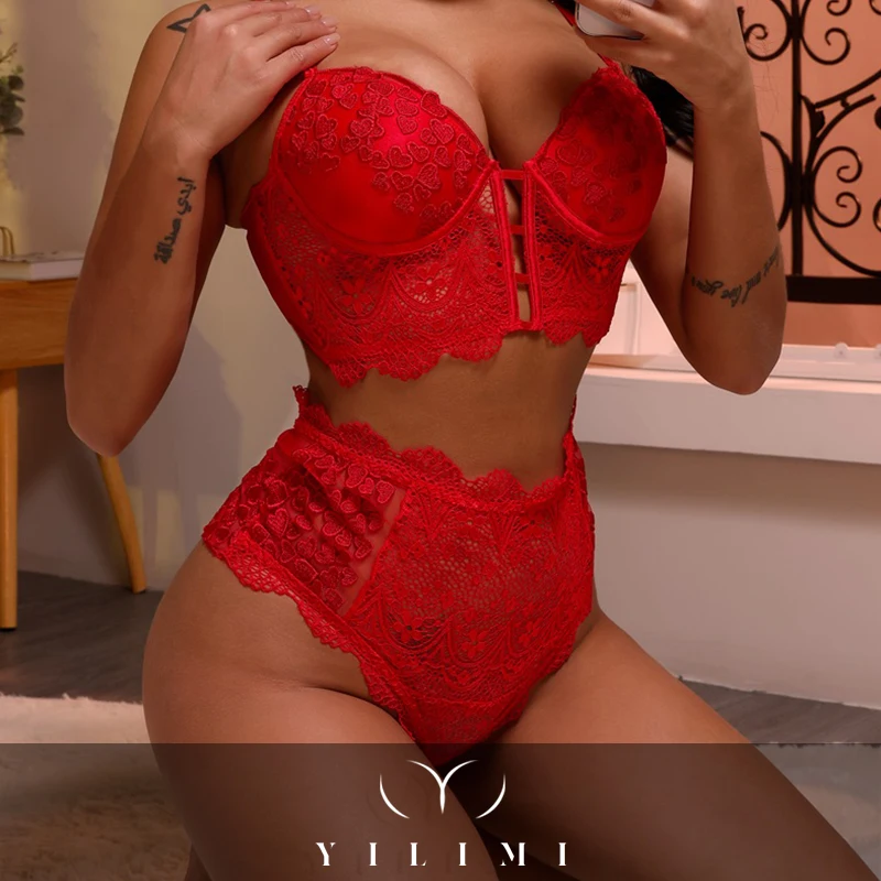 Red Bra & Brief Set Chest Pads Push up Bra Erotic Lingerie Women Sexy Lace Embroidery Underwear Red Lingerie
Red Bra & Brief Set Chest Pads Push up Bra Erotic Lingerie Women Sexy Lace Embroidery Underwear Red Lingerie