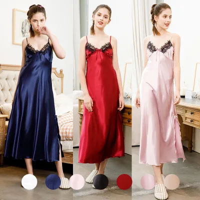 F20980A hot sale silk pajamas ladies summer nightdress sexy sleepwear for women, Black, pink, wine red, navy, white, champagne
F20980A hot sale silk pajamas ladies summer nightdress sexy sleepwear for women, Black, pink, wine red, navy, white, champagne