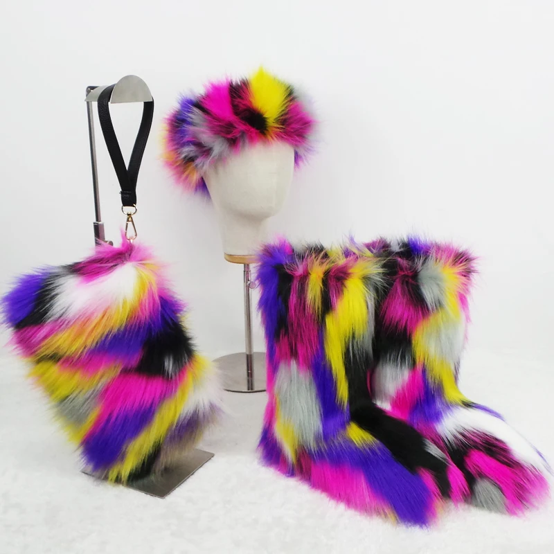82 color options wholesale fashion faux fox fur snow boots shoe covers for children boys and girls fur turban hat and handbag, Customized color
82 color options wholesale fashion faux fox fur snow boots shoe covers for children boys and girls fur turban hat and handbag, Customized color
