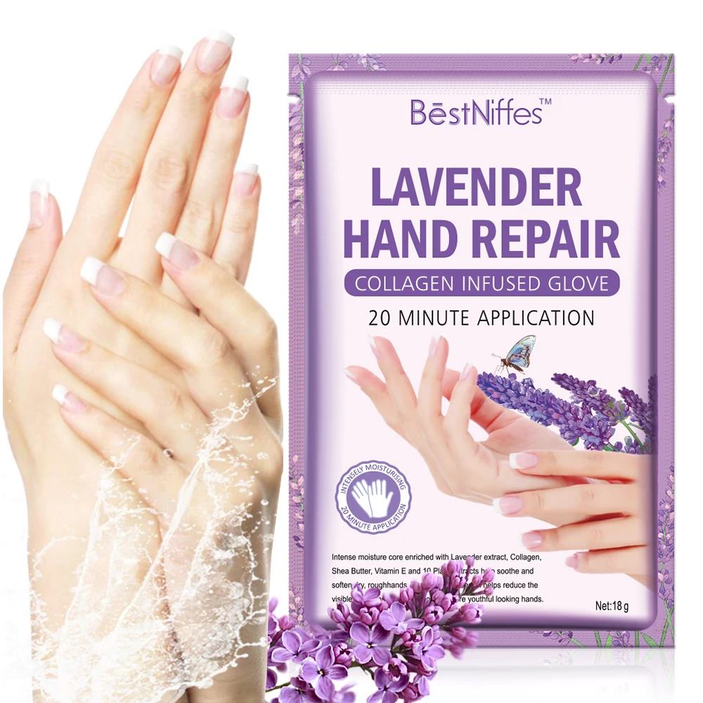 Wholesale exfoliating nourishing hand care whitening lavender hand mask gloves
Wholesale exfoliating nourishing hand care whitening lavender hand mask gloves