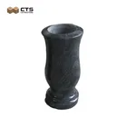 Custom Design Black Granite Cemetery Headstone Memorial Flower Vase
