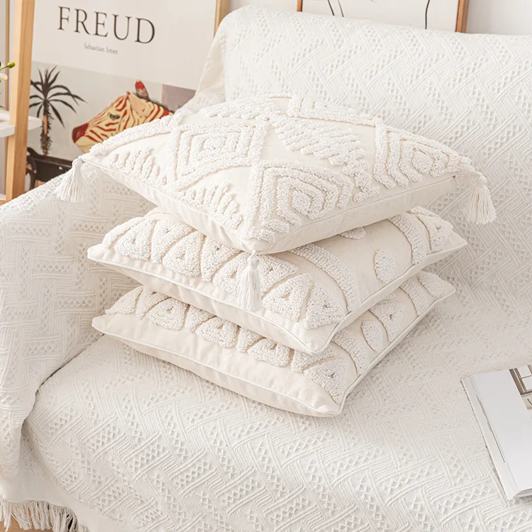 

Modern Nordic style tufting cushion cover geometry modern style home decorative cushion cover