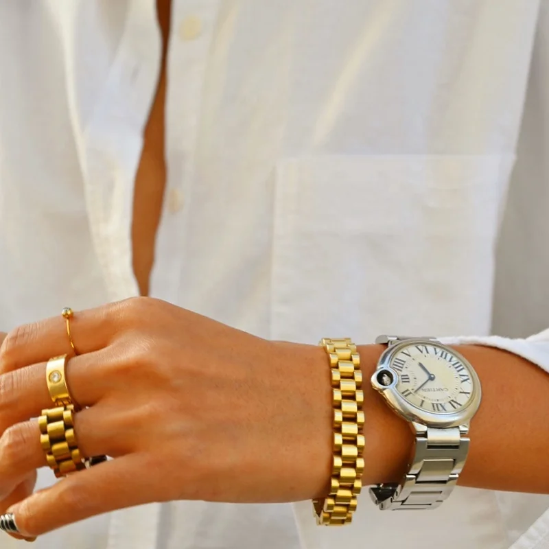 B0075 Vintage Gold Plated Strap Bracelets rings set Women Personality Wide Wristband Stainless Steel Bracelet Charm Jewelry
B0075 Vintage Gold Plated Strap Bracelets rings set Women Personality Wide Wristband Stainless Steel Bracelet Charm Jewelry