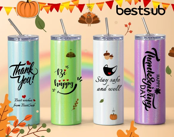 

600ml Double Wall Insulated Sublimation Blank Stainless Steel Sparkling Rainbow 20 oz Straight Skinny Tumbler with Straw and Lid