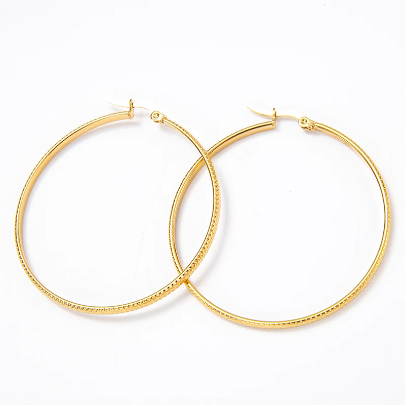 Jewelry Vacuum Plated Hammered Point Pattern C Shape Earring Stainless Steel Irregular Bumpy Surface Earrings
Jewelry Vacuum Plated Hammered Point Pattern C Shape Earring Stainless Steel Irregular Bumpy Surface Earrings