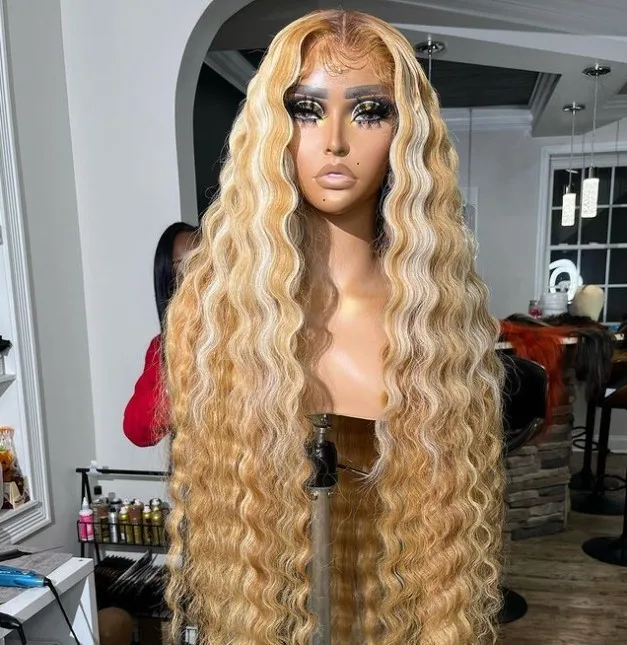 Pre pluck lace closure wigs human hair,natural hair brazilian blonde 613 full lace wigs,peruvian hair full lace human hair wig