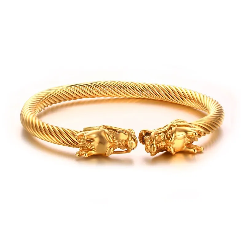 HOVANCI 3 Fashion Punk Stainless Steel High Quality Dragon Cuff Bangles Retro animal Dragon Wire Cable Bracelet For Men, As picture
HOVANCI 3 Fashion Punk Stainless Steel High Quality Dragon Cuff Bangles Retro animal Dragon Wire Cable Bracelet For Men, As picture