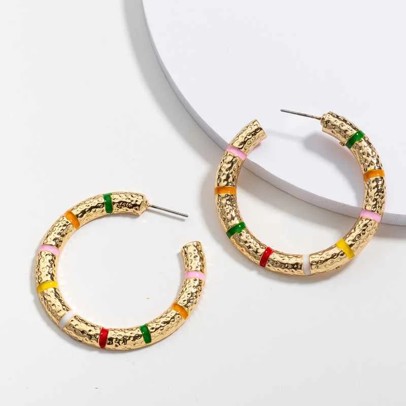 C Shape rainbow New Trendy Dainty Gold Plated Chunky Enamel Wide Designer Thick Colored Open Hoop Earrings Women Jewelry Bulk
C Shape rainbow New Trendy Dainty Gold Plated Chunky Enamel Wide Designer Thick Colored Open Hoop Earrings Women Jewelry Bulk