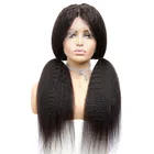 LSY Wholesale Cuticle Aligned Unprocessed Brazilian Virgin Human Hair Kinky Straight Full Lace Wigs For Black Women