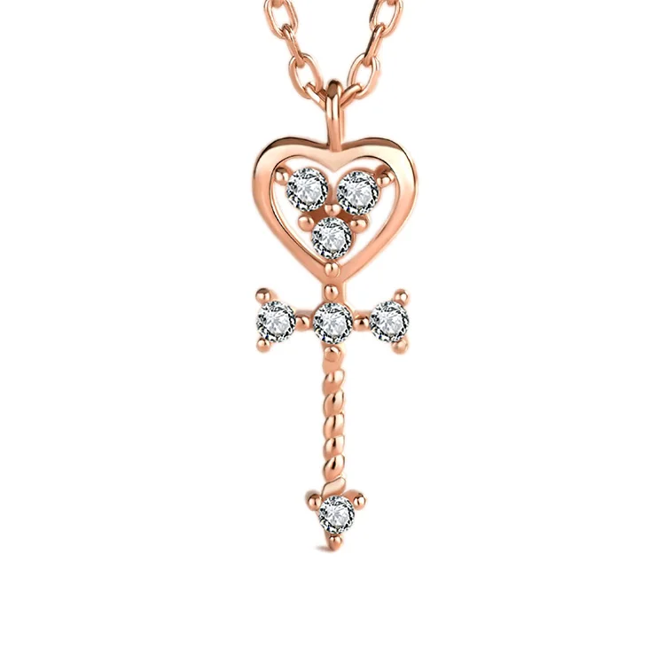 2021 Wholesale 925 silver gold plated key heart cross charms with CZ diamond cubic zircon stones popular couples necklaces
2021 Wholesale 925 silver gold plated key heart cross charms with CZ diamond cubic zircon stones popular couples necklaces