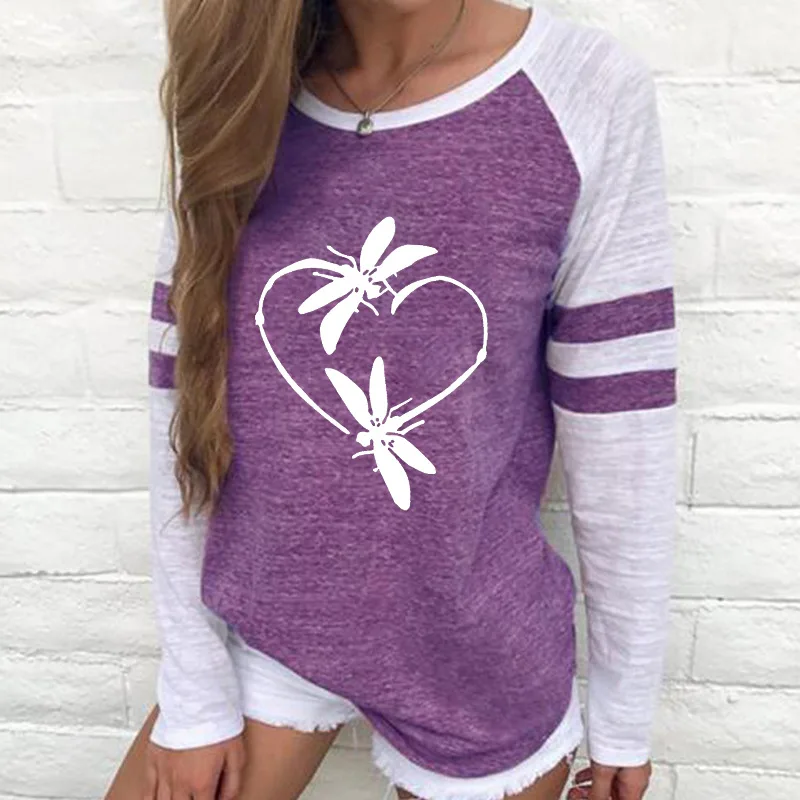 Hot Sale Ladies Long Sleeves Sweat Heart T shirt stripe Sleeves Shirt, Customized colors
Hot Sale Ladies Long Sleeves Sweat Heart T shirt stripe Sleeves Shirt, Customized colors