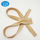 Custom #4#5 Leather Clothing High Polished Plating Durable Y Tooth Metal Closed end Zipper Roll for bags