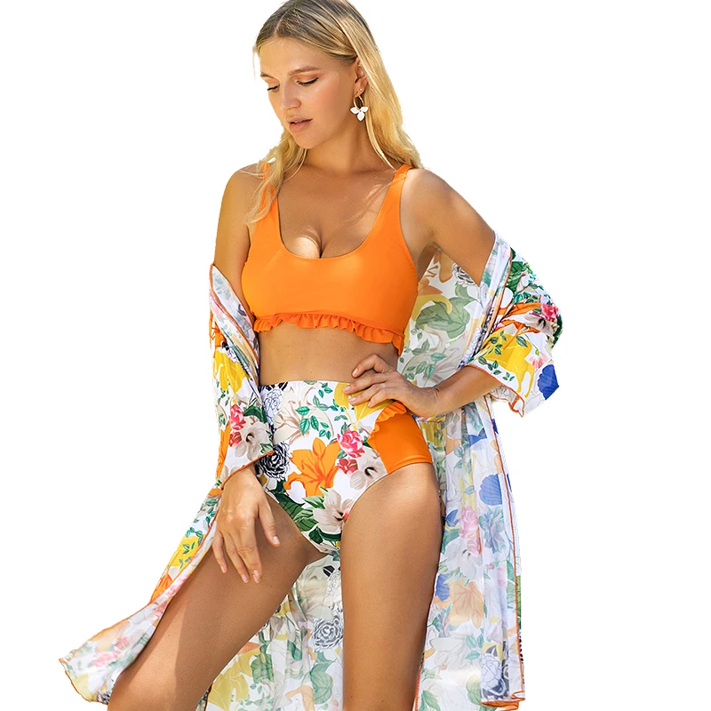 Square Neck Women's Bikini Printed High Waisted Ladies Swimsuit and Printed Swim Suit Cover up Orange for Women Adults Summer
Square Neck Women's Bikini Printed High Waisted Ladies Swimsuit and Printed Swim Suit Cover up Orange for Women Adults Summer