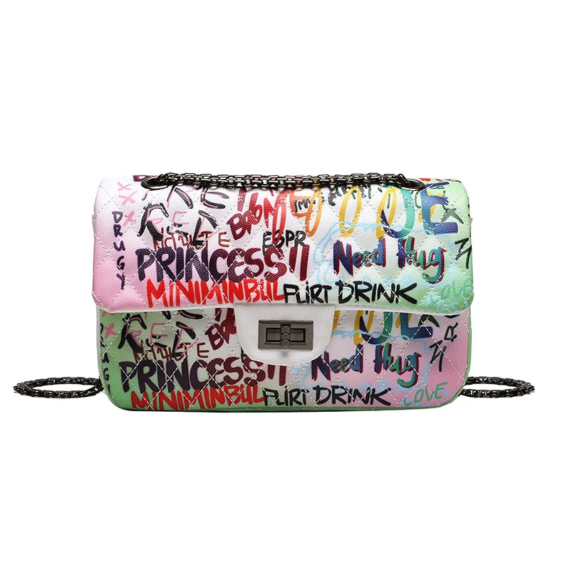 New Fashion Sacs Women Hand Bags Metal Lock Message Bag PU Leather Graffiti Crossbody Shoulder Handbags
New Fashion Sacs Women Hand Bags Metal Lock Message Bag PU Leather Graffiti Crossbody Shoulder Handbags