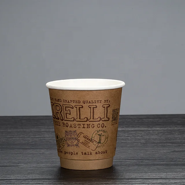 12oz double wall paper cups logo printed disposable paper coffee cups