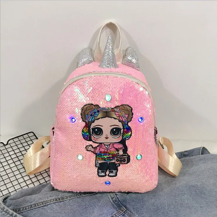 Wholesale LED Lighting Custom Surprise Dolls Girls Sequin Waterproof School Kids Bag Backpack
Wholesale LED Lighting Custom Surprise Dolls Girls Sequin Waterproof School Kids Bag Backpack