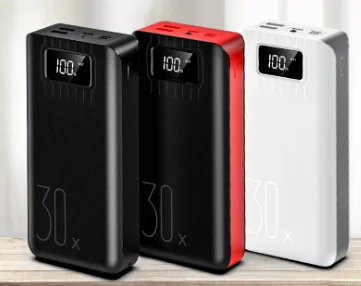 Logo custom led display portable charger battery mobile phone fast charging 30000mah 3 inputs Power+bank for iphone for samsung - ANKUX.COM