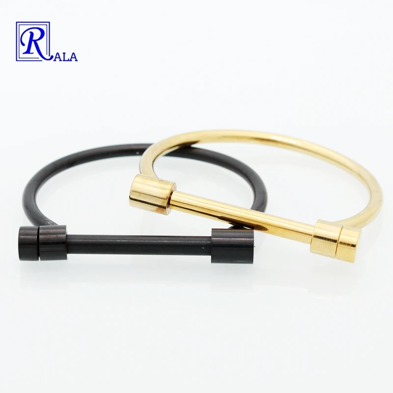 Punk Jewellery Shackle Screw Gold Bracelets For Ladies Birthday Gift Rose Gold Steel Black Color Big Stainless Steel Bangles
Punk Jewellery Shackle Screw Gold Bracelets For Ladies Birthday Gift Rose Gold Steel Black Color Big Stainless Steel Bangles
