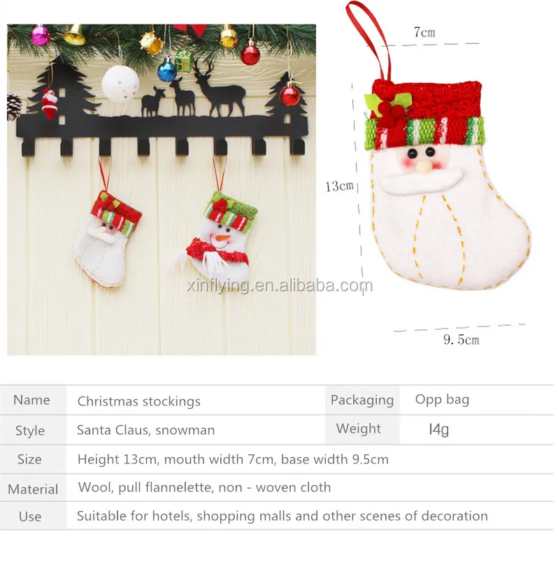 christmas decorations santa claus,snowman socks candy bag gift