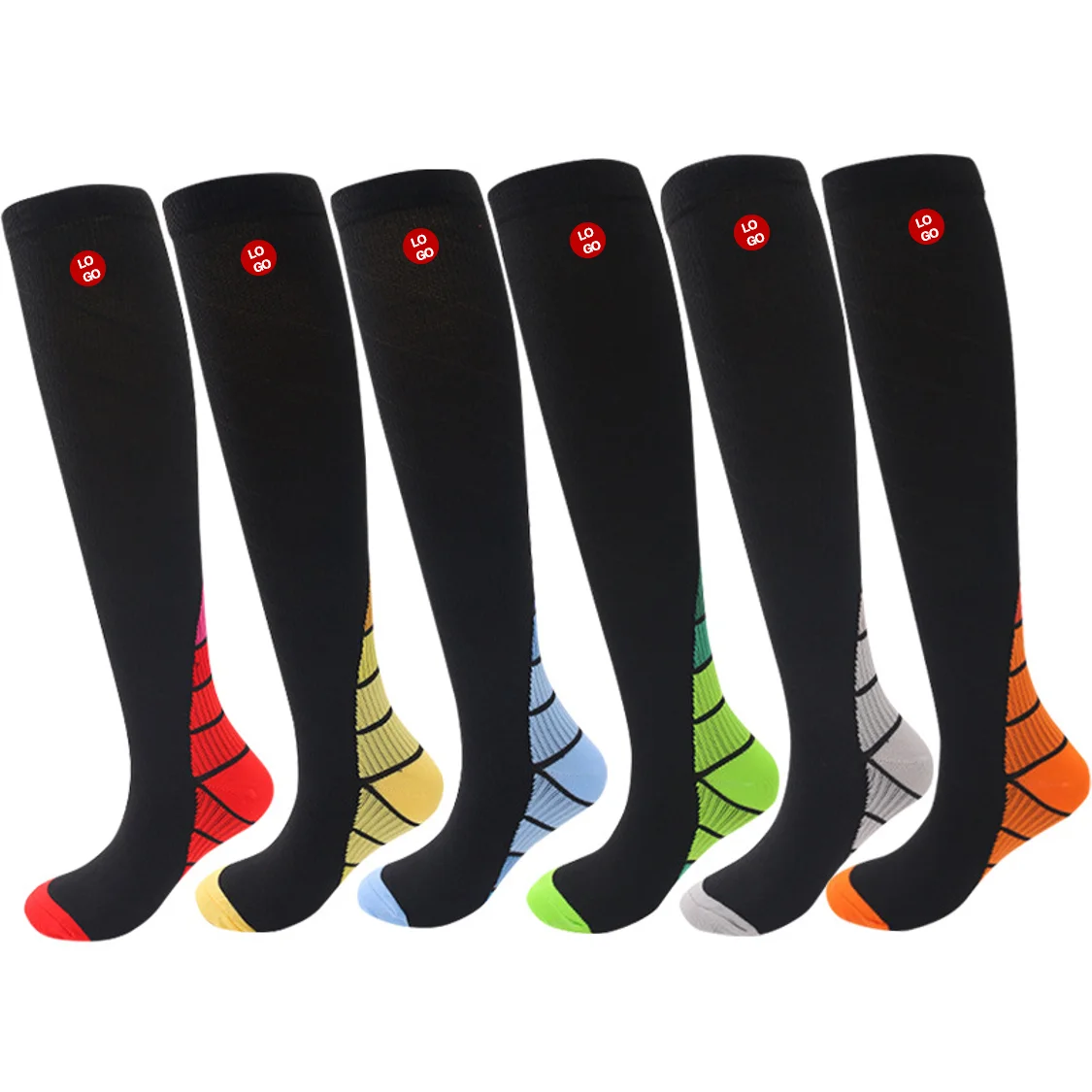 Custom embroidery logo men women knee high running cycling compression socks men, Solid color
Custom embroidery logo men women knee high running cycling compression socks men, Solid color