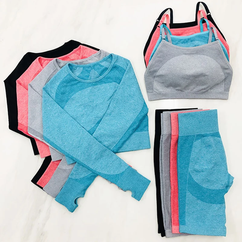 Women custom logo seamless yoga sports bra long sleeve crop top compression biker shorts leggings 4 pieces set
Women custom logo seamless yoga sports bra long sleeve crop top compression biker shorts leggings 4 pieces set