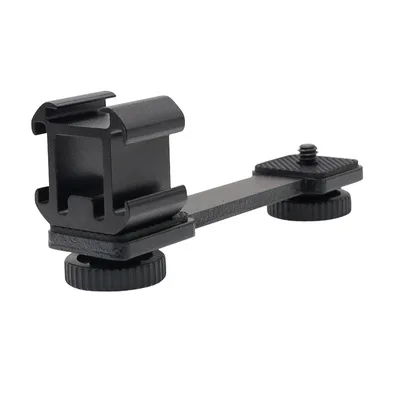 Universal Aluminum Triple 1/4 inch Screw Cold Shoe Camera Flash Bracket Extension Bar for DSLR Cameras
Universal Aluminum Triple 1/4 inch Screw Cold Shoe Camera Flash Bracket Extension Bar for DSLR Cameras