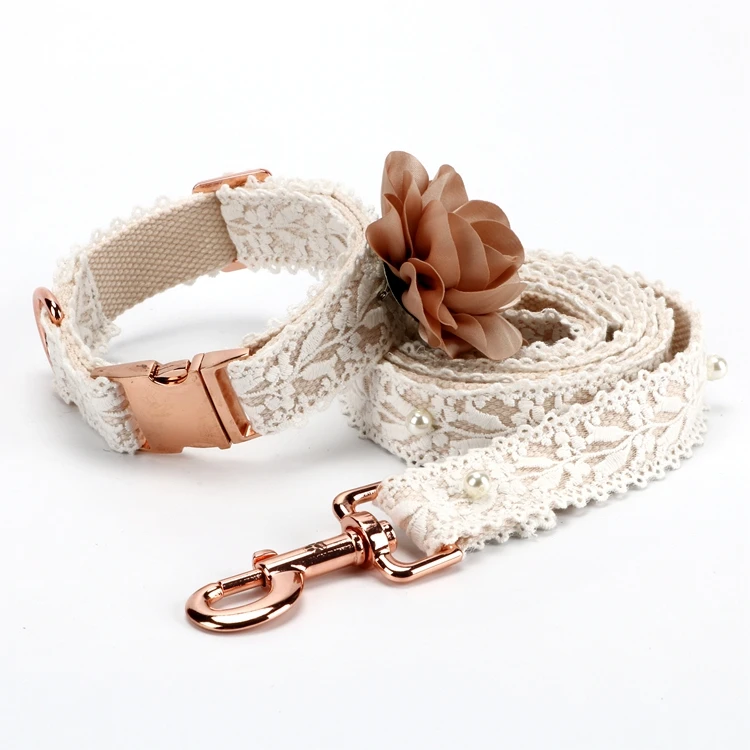 Customized Lace Wedding Pet Dog Collar Leash Lace Dog Collar 
Customized Lace Wedding Pet Dog Collar Leash Lace Dog Collar