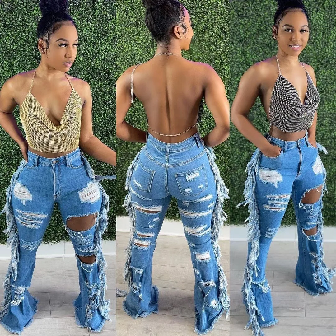 Amazon Top Seller 2021 Women Clothing Pants Casual Fringe Velvet Stacked Tassel Jeans Plus Size Pants, Light blue
Amazon Top Seller 2021 Women Clothing Pants Casual Fringe Velvet Stacked Tassel Jeans Plus Size Pants, Light blue