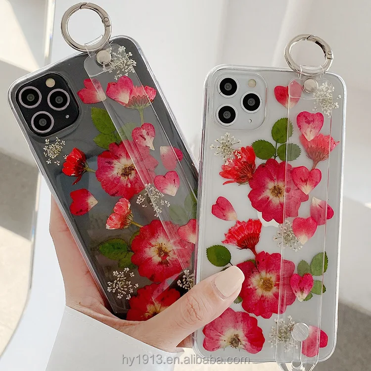 2021 epoxy pressed real dried red rose flower phone case with wrist band design clear tpu case for Iphone 11/12 pro max 6 7 8
2021 epoxy pressed real dried red rose flower phone case with wrist band design clear tpu case for Iphone 11/12 pro max 6 7 8