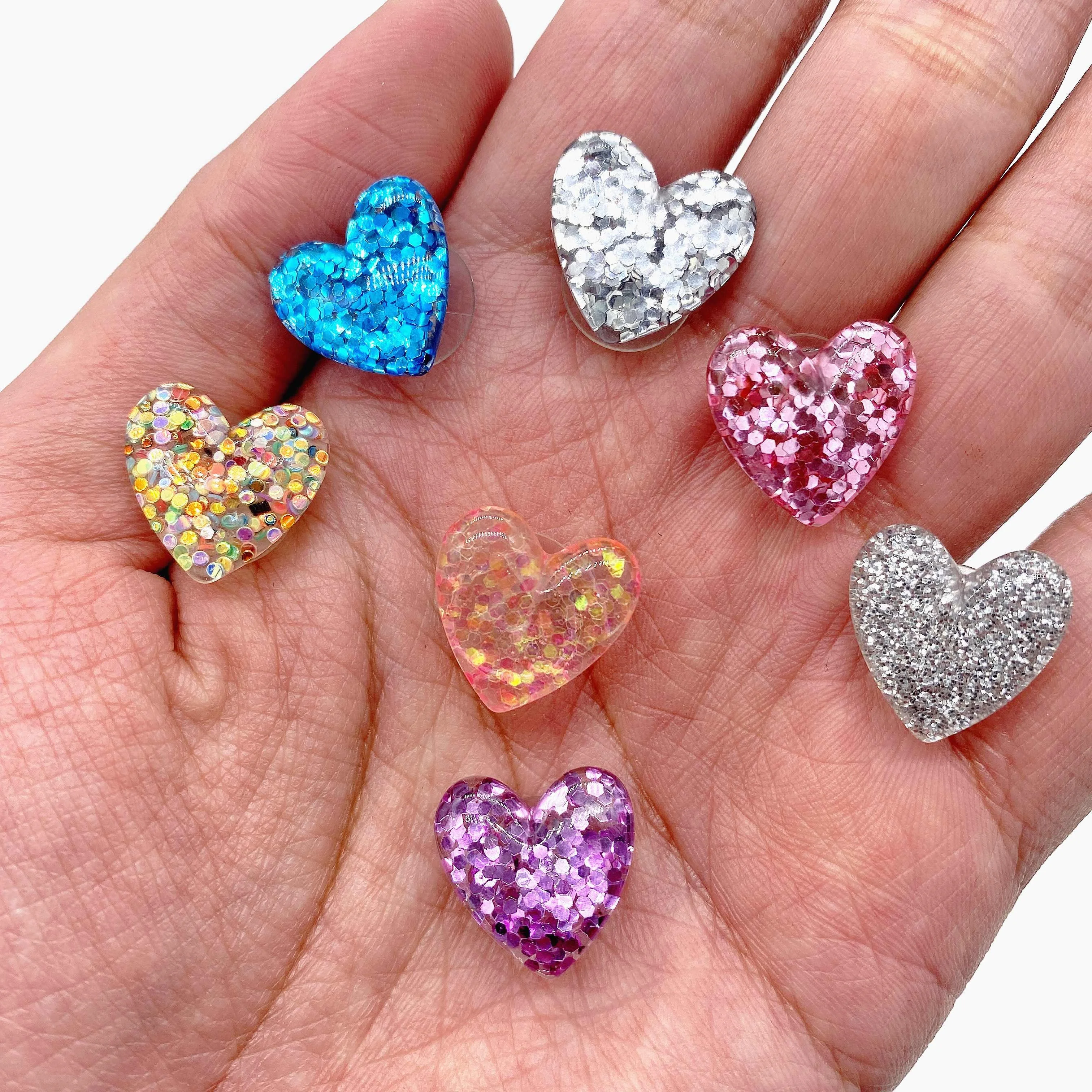New Arrival Glitter Love resin Shoe Charms PVC Shoe Charms Custom Heart Kid Clog Charms Shoe Decorations
New Arrival Glitter Love resin Shoe Charms PVC Shoe Charms Custom Heart Kid Clog Charms Shoe Decorations