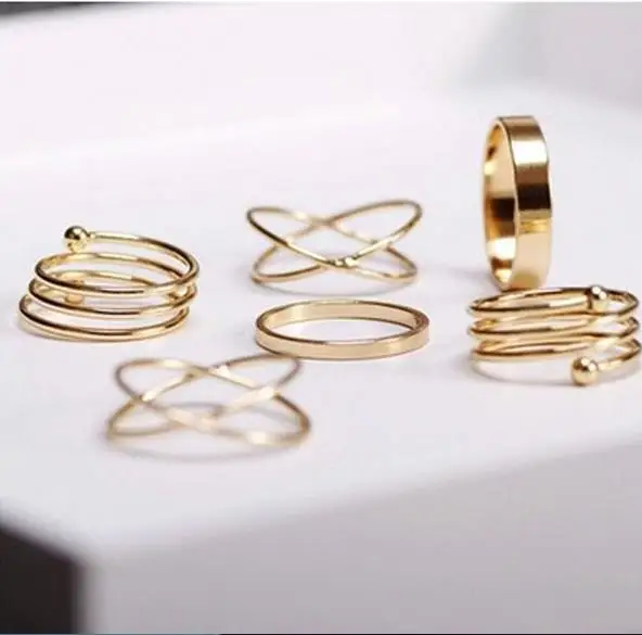 #D026 Korean style new arrive womens ring set high quality ring set 6 pieces per pack wedding ring set, Gold plated as picture
#D026 Korean style new arrive womens ring set high quality ring set 6 pieces per pack wedding ring set, Gold plated as picture