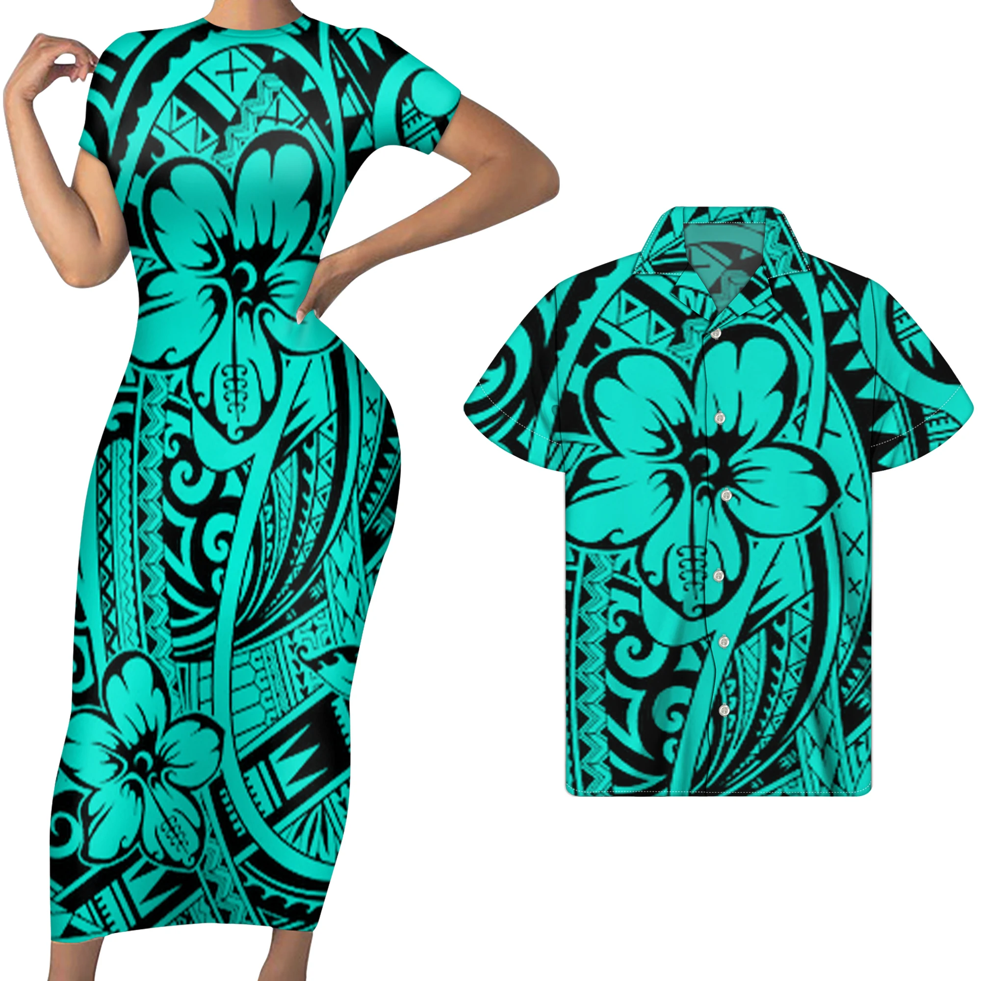 Womens Bodycon Club Dresses Ladies Polynesian Tribal Flower Special Pattern Turquoise Bodycon Evening Dress Matching Couple, Customized color
Womens Bodycon Club Dresses Ladies Polynesian Tribal Flower Special Pattern Turquoise Bodycon Evening Dress Matching Couple, Customized color