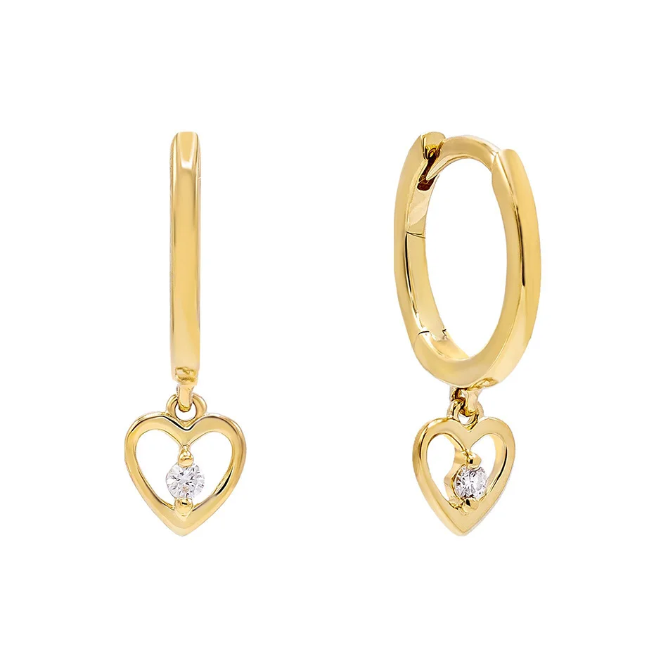 Wholesale Gold Earrings 925 Sterling Silver 18k Gold Plated Heart Dangle Huggie Hoop Earrings With Cubic Zircon
Wholesale Gold Earrings 925 Sterling Silver 18k Gold Plated Heart Dangle Huggie Hoop Earrings With Cubic Zircon