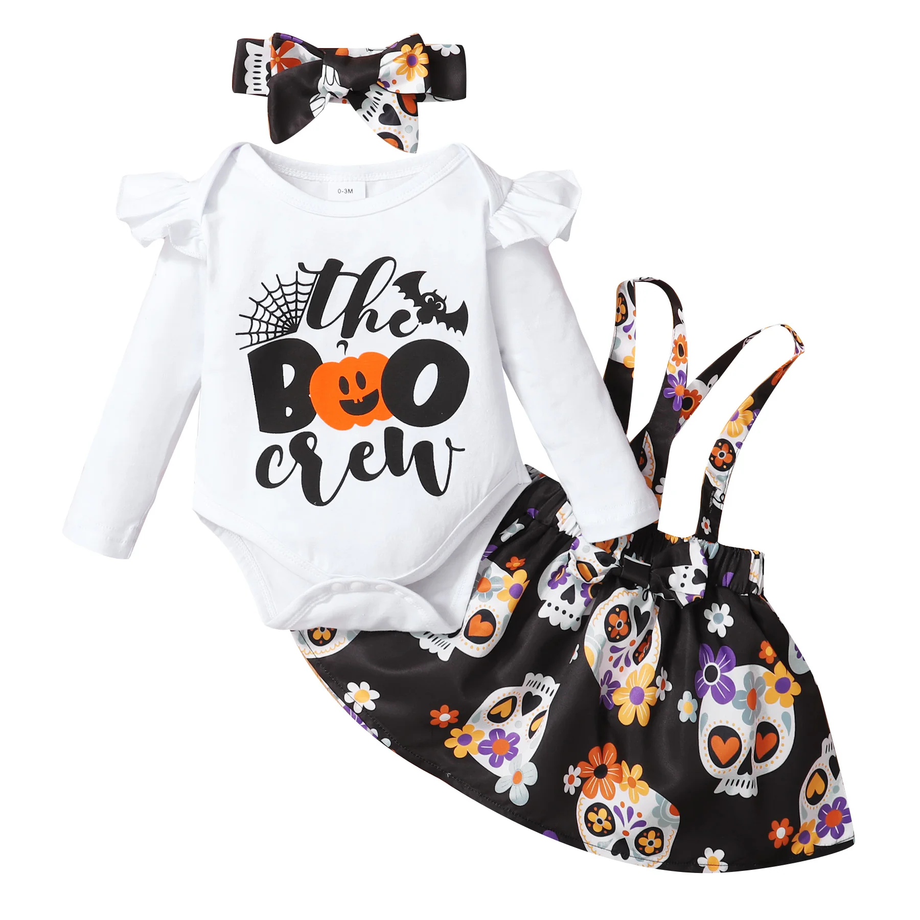High quality baby outfit set Halloween Ruffle Romper Top Suspender baby girl clothes romper baby halloween girls' clothing sets, Mix color
High quality baby outfit set Halloween Ruffle Romper Top Suspender baby girl clothes romper baby halloween girls' clothing sets, Mix color