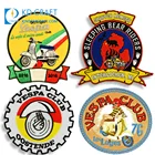 Wholesale custom reflective masonic brand embroidery badge biker club large woven embroidered motorcycle patch